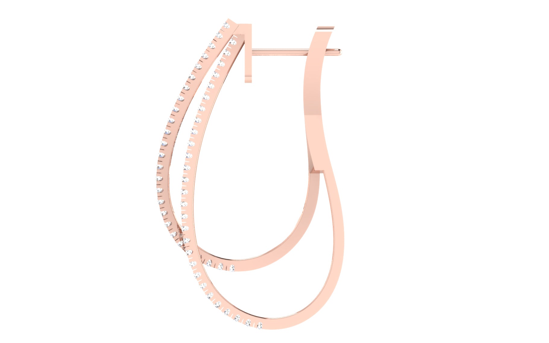 Nidal jewels | Radiant Ripple Rosegold Diamond Hoops